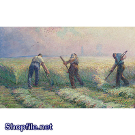 TSD3537 - Tranh sơn dầu người dân làm việc